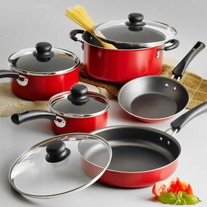 9-teiliges Antihaft Kochgeschirr Set Töpfe & Pfannen Bratpfanne bedeckt Dutch Oven mit Deckel - Bild 1 von 6