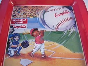 Campbell Kids Campbell Soup Metal Tray Batting Practice Baseball USA 1996 Red - Picture 1 of 4