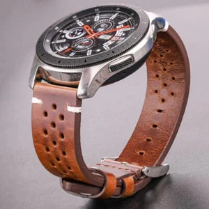 18 20 22 24 mm Retro Hecho a Mano Cuero Rústico Clásico Correa de Reloj Repuesto - Imagen 1 de 20