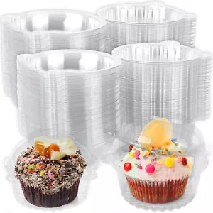 120PCS Cupcake Holders, Cupcake Containers Individual Single Clear Cupcake Bo... - Picture 1 of 7