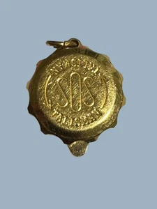 SOS Talisman Medical Ladies Gold Plated ~ Engravable Pendant ~ Swiss Made - Bild 1 von 3