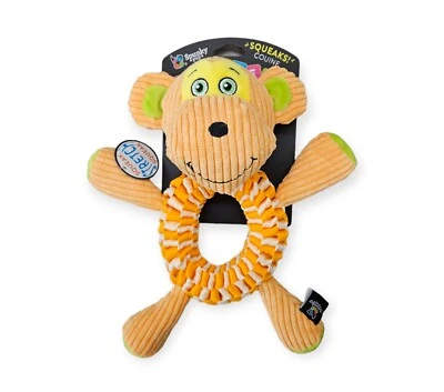 Tug Toss Stretchy Squeaky Dog Toy By Spunky Pup Adorable Monkey NEW!! - Image 1 of 4