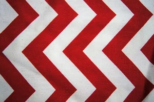 1 Yard Red White Chevron Canvas Fabric 36" X 44" - Picture 1 of 2