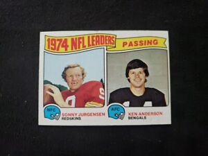 🏈1975 Topps #2 1974 NFL Passing Leaders Sonny Jurgensen/Ken Anderson🏈VG🏈