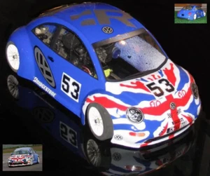 0046 - Carrozzeria Body RC scala 1/10 NEW BEETLE rally - touring + ALETTONE - Picture 1 of 2