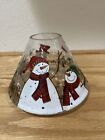 Yankee Candle Snowman Family Crackle Glass Jar Candle Shade Topper Christmas