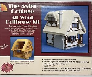 THE ASTER COTTAGE All Wood Dollhouse Kit #9302 - Vintage Corona Concepts - NOS