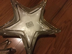Glass Star Fish Dish Silver Trim - Picture 1 of 9