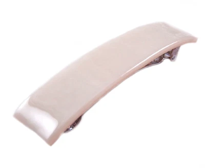 Заколка из витражного стекла 3,5 дюйма 90 мм НЕ СОВСЕМ БЕЛАЯ миндальный крем бежевая заколка слайд - Изображение 1 из 4