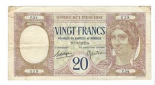 New Caledonia  - 20 Francs, 1929