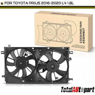 Conjunto de ventilador de refrigeración de radiador doble con cubierta para Toyota Prius 2016-2020 L4 1,8 L Foto 1 de 4