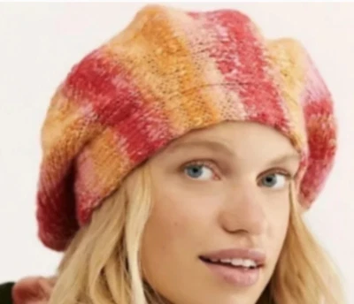 FREE PEOPLE KNIT SPACE DYED BERET SLOUCHY HAT - Image 1 of 4