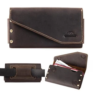Leather Phone Holster with Belt Loop, Magnetic Closure Cell Phone Pouch Card ... - Picture 1 of 6