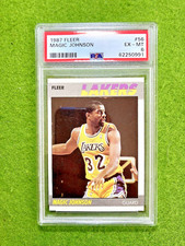 Magic Johnson 1987 FLEER PSA 6 CARD JERSEY #32 LAKERS 1987 Fleer   MAKE AN OFFER