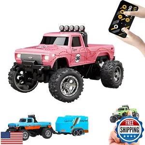 YKLWORLD Mini Monster Truck, 1:64 Scale Remote Control Car with Lights, 2.4GH - Picture 1 of 5