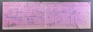 1927 LMS Manchester Clifton Jct to Grange (L&Y Sec) Dangerous Goods Invoice - Picture 1 of 3