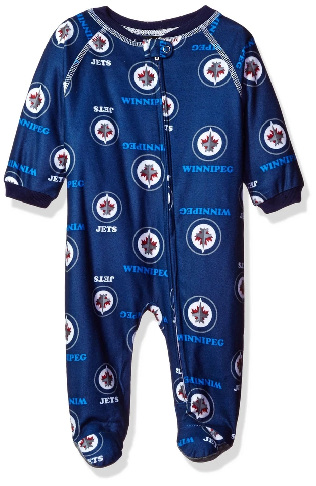 NHL Winnipeg Jets Recién Nacidos Niños Ropa de Dormir Estampado Completo Monos con Cremallera, 3-6... Foto 1 de 3