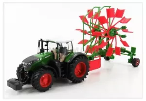 Burago Bu31665-R Fendt - Vario 1050 Tractor With Whirl Rake Trailer 2016 - Green - Picture 1 of 2