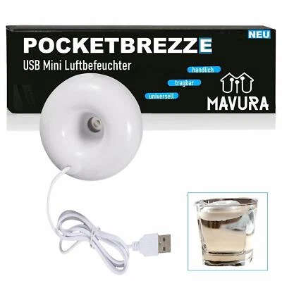 POCKETBREEZE USB Mini Luftbefeuchter Diffuser Ultraschall-Vernebler Humidifier - Bild 1 von 4