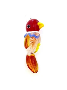 Colgante de pájaro multicolor de vidrio artístico murano con lazo de fianza - Imagen 1 de 1