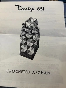 Vintage gehäkeltes Dreieck Motiv afghanisches Kissen Muster, Versandhaus Design 651 - Bild 1 von 1