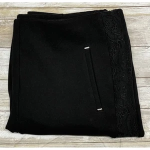 Chico's Women's Black Juliet Lace Trim Pull On Pants Size 1.5(U.S.10) - Picture 1 of 8