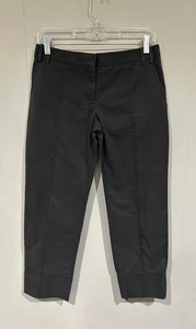 STELLA McCARTNEY Sz 40 or 4 US BARK GRAY 100% Cotton cropped slim trouser pants - Picture 1 of 8