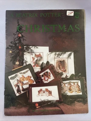 A BEATRIX POTTER CHRISTMAS Cross Stitch Book Animals Bunny Rabbit Mice Vtg 90s - Image 1 of 3