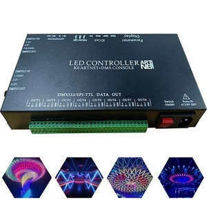 Programmable Led Controller, 8 Ports 8192 Pixels Madrix Artnet DMX Console Ad... - Picture 1 of 6