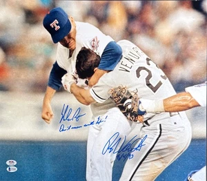 Nolan Ryan Robin Ventura signed 16x20 The Fight Photo W Insc PSA BAS - Bild 1 von 2