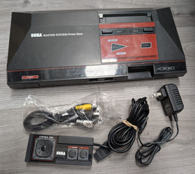 Sega Master System Console Power Base + Cables/Controller Tested Working