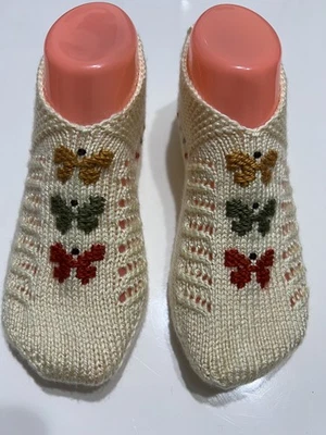 Handgestrickte Hausschuhe Gr 38/39 neu ungetragen  Patik %100 Baumwolle - Bild 1 von 4