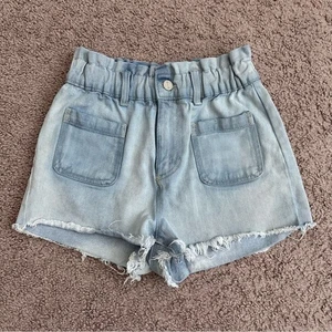 Banjara Light Blue Denim Paper Bag Shorts Womens 1/24 - Picture 1 of 12