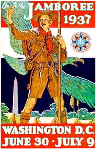 Boy Scouts Jamboree Washington - 1937 - Promotional Advertising Poster - Picture 1 of 1