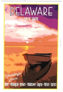 Delaware Chrome Postcard First State Greetings From Multi Cities - Picture 1 of 2