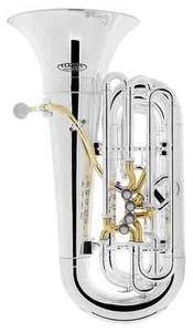 Sehr leichte Kunststoff-Tuba in Silber mit Leicht-Gigbag für jede Gelegenheit - Bild 1 von 8
