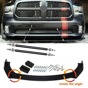For Dodge Ram 1500 Front Bumper Lip Spoiler Splitter Body Kit + Strut Rods - Picture 1 of 12
