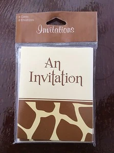 Animal Print Giraffe Party Supplies Invitations with Envelopes 8ct. - Picture 1 of 2