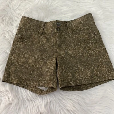 Athleta Mujer Talla 0 Marrón Patrón Chino Pantalones Cortos Mezcla Algodón Usado en Excelente Condición Foto 1 de 4