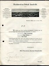 Ancien facture lettre.Usine.Industrie.Bestehend. Maschinenbau.Kalk Bei Höln.1900
