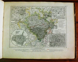 1849 MEYER'S ZEITUNGS-ATLAS=GEOGRAPHISCHE KARTE:PROVINZ WESTFALEN,WESTFALEN,ETNA - Bild 1 von 1