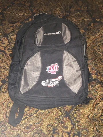 Reebok Super Bowl XLII Issued Backpack Giants Patriots Laptop Compartment Cover
