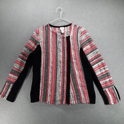 Suéter Chico's para mujer 1 US M rojo blanco azul tejido conjunto completo cremallera puños con cremallera Foto 1 de 4