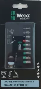Wera Assortimento di Bit, Bit-Check 10 Stainless 1, 10 Pezzi - Foto 1 di 2