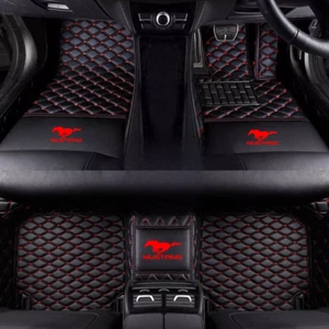 For 2000-2025 Ford Mustang Handmade all-weather waterproof PU leather floor mat - Picture 1 of 89