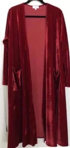 ❤️LuLaRoe TERCIOPELO ROJO SARAH ELEGANTE NUEVO CON ETIQUETAS CÁRDIGAN Terciopelo de Navidad Liso LG RARO❤️ - Imagen 1 de 1
