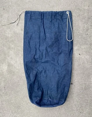 Mochila militar de colección de la Segunda Guerra Mundial índigo de mezclilla para ropa con ribete de los años 40 50 Foto 1 de 4