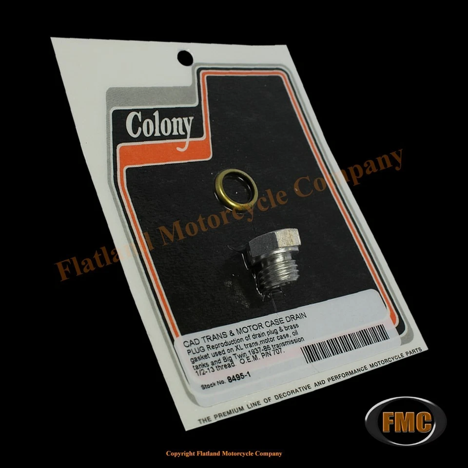 Colony 8495-1, Drain Plug, 1937-1986 Models, P/N 707, Cad Plated Foto 1 de 1