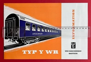 Brochure DDR prospetto 1970 VEB costruzione vagoni Bautzen vagone ristorante tipo Y WR (F21948 - Foto 1 di 6