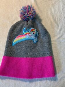 Rainbow Dash My Little Pony Girls Kids Scully Hat Cap Pink Gray